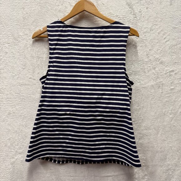 Lands' End Lycra Xtra Life Tankini Swimsuit Top Womens 18W Deep Sea Mixed Stripe - Picture 4 of 11